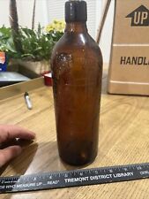 Antique The Duffy Malt Whiskey Company Amber Bottle 1886 ORIGINAL Cork Top picture