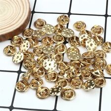 10 Gold Metal Pin Backs Lapel Pin Backs Pin Safety Back Brooch Tie Replacement picture