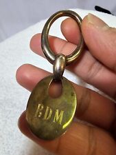 925 Sterling Keychain Keyring Italy w Engraved BDM 13 31 99 -Solid 30g - B29 picture