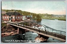 Lisbon, New Hampshire - Opera House, Bridge and Falls - Vintage Postcard picture