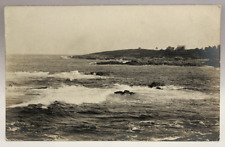 RPPC Surf, Waves, Ogunquit, Maine ME Vintage Real Photo Postcard picture