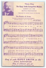 c1940 Theme Song Gipsy Smith Evangelistic Mission Seattle Washington WA Postcard picture