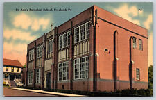 Vintage Postcard PA Freeland St. Ann's Parochial School Linen -1978 picture
