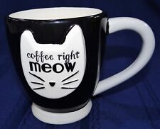 Dei COFFEE RIGHT MEOW Black & White Cat Coffee Mug picture