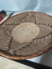 African Origin Weave  Basket Dish Tray. Nice Design. Approx 13 Inches Diameter picture