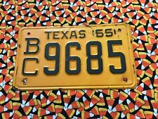 1955  TEXAS  PASSENGER  LICENSE  PLATE  BC9685 Single Plate picture