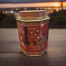 Vintage 1930s Asian Oriental Tea Tin Canister Japanese picture