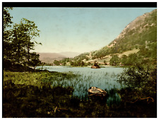 England. Lake District. Rydal Water I. Vintage Photochrome by P.Z, Photochrome picture