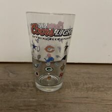 Vintage Coors Light Official Sponsor Beer Pint Glass OLD NFL 32 Teams Logo WORN picture