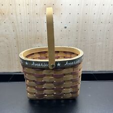 Vintage America Country Farmhouse Patriotic Basket with Stars Moveable Handle picture