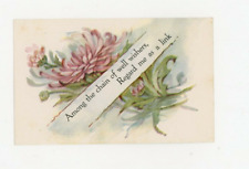 Vintage Greetings Postcard  REGARDS   PINK FLOWER WITH MESSAGE     UNPOSTED picture