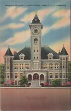 Court House Washington County Fayetteville Arkansas exterior c1940s linen E290 picture