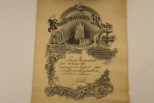Antique Danish Confirmation Certificate 'Konfirmations Minde' Trufant, MI c.1899 picture