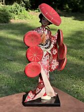 Vintage Japanese Doll Kimono Geisha Maiko Traditional Folk Craft 15” picture