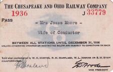 1936 C&O Chesapeake & Ohio Railway - employee pass picture