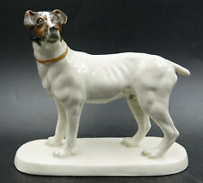 German Schwarzburger Porcelain Dog Figure Jack Russell Terrier by G. Doring 1920 picture