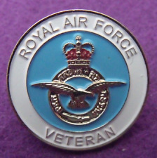 VINTAGE RAF VETERAN ROYAL AIR FORCE CREST ENAMEL PIN BADGE.   PB4-603 picture