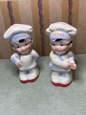 Tappan Salt Pepper Shakers Anthropomorphic Chefs Vintage 1950s Japan Ceramic picture
