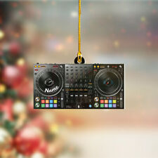 DJ Table Christmas Ornament, Personalized Custom Name Dj Mixer Ornament, Gift picture