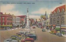 Postcard State Street Showing Monument New London CT  picture