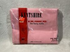 Vintage KENTSHIRE No Iron Fine Luxury Muslin Bed Sheet 81x104 Sz Double Pink picture