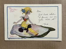 Postcard Glamor Oyster Girl Artist Signed A/S Dwig 1908 picture