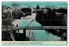 1912 From Union Avenue Looking East Bridge Scene Fergus Falls Minnesota Postcard picture