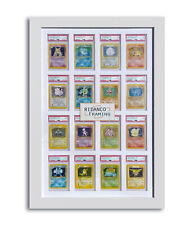 White 16 Card PSA Frames, Premium Base Set Graded Slab CGC Pokemon Wall Frame picture