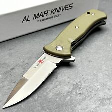 AL MAR Mini SERE 2020 Assisted Open Flipper Green G10 EDC Folding Pocket Knife picture
