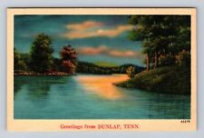 Dunlap TN-Tennessee, Greetings, Scenic Lake View, Antique Vintage Postcard picture