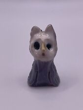 Vintage Unique Pottery Handmade Owl Bird Miniature Tiny Figurine Trinket *** picture