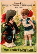 AO-459 PA Wilkes-Barre Bennett Walter Fine Shoes Two Girls Victorian Trade Card picture