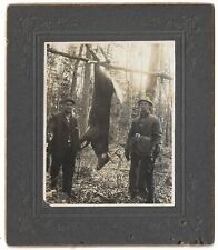 Early 20th DEER Hunting Photograph 2 Men Holding Guns with a Buck Hanging picture