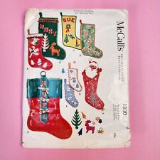 VINTAGE McCall's 1830 Santa Christmas Stockings Mailbag Boot 1953 Sewing Pattern picture