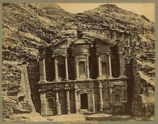 Petra d'Juokune,two story tomb facade carved from rock,Petra,Jordan,1867-1899 picture
