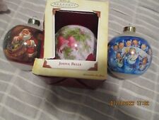 LOT OF 3 VINTAGE HALLMARK CHRISTMAS ORNAMENTS 2001 2005 ONE IS NEW IN BOX picture