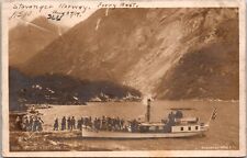 Vintage RPPC Postcard Stavanger Norway FERRY BOAT LODOLEN Docking picture