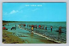 East Tawas MI-Michigan, General Greetings, Salmon Fishing, Vintage Postcard picture