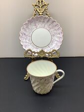 Vintage Lomonosov Russian Fountain Porcelain Tea Cup & Saucer Gold Trim Signed picture