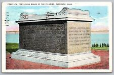 Cenotaph Pilgrims Plymouth Massachusetts Monument Memorial Historic PM Postcard picture
