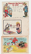 LOT OF 3 OLD POSTCARDS THE DEVIL picture