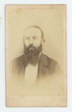Antique CDV Circa 1870s Older Man With Long Dark Beard in Suit London England UK picture