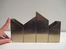 Nate Berkus Asymmetrical Desk Vanity Organizer Brass Gold Tone Modern Pencil Cup picture