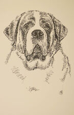 SAINT BERNARD - Rainbow Bridge Personalized Kline dog art lithograph. #39 picture