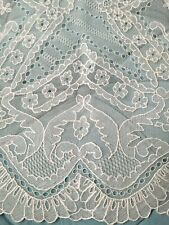 Antique Netted Lace Table Runner Dresser Scarf Flowers & Scrolls  picture