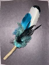 Made to Order 13” Shaman Prayer Feather w/ Jute cord Handgrip by Sushewi picture