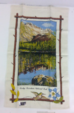 Vintage Kay Dee Hand Prints Linen 27 x 16  Rocky Mountain National Park  RN15424 picture