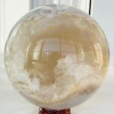 1720g Natural Cherry Blossom Agate Sphere Quartz Crystal Ball Healing picture