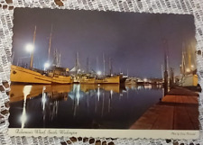 Fisherman's Wharf Seattle Washington WA Night Scene Vintage Postcard Unused picture