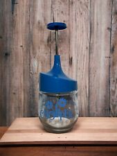 Vintage Gemco Corning Blue Cornflower Hand Chopper Glass Jar READ picture